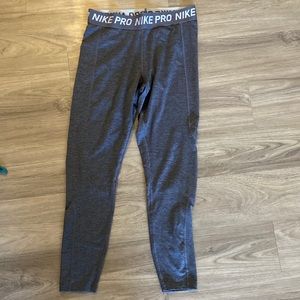 Womens Nike pro leggings, gray size large